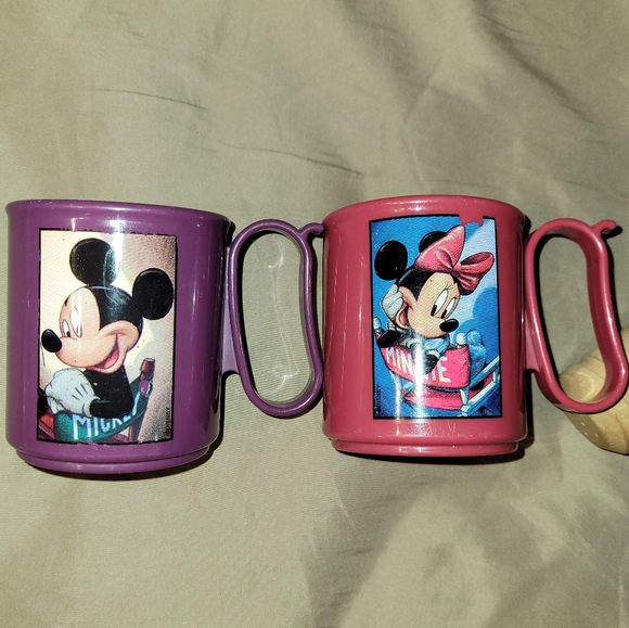 Vintage Tupperware Disney Minnie & Mickey Mouse Unlimited Microwave Mugs Set 2 - Picture 1 of 7